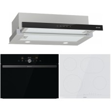 Комплект №9 (варочная панель Gorenje ECT643WCSC + духовой шкаф Gorenje BCM4547DG + вытяжка Gorenje TH64E3SGB)