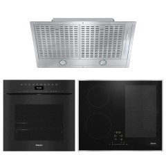 Комплект №9 (варочная панель Miele KM7464 FR + духовой шкаф Miele H7260B OBSW + вытяжка Miele DA 2578)