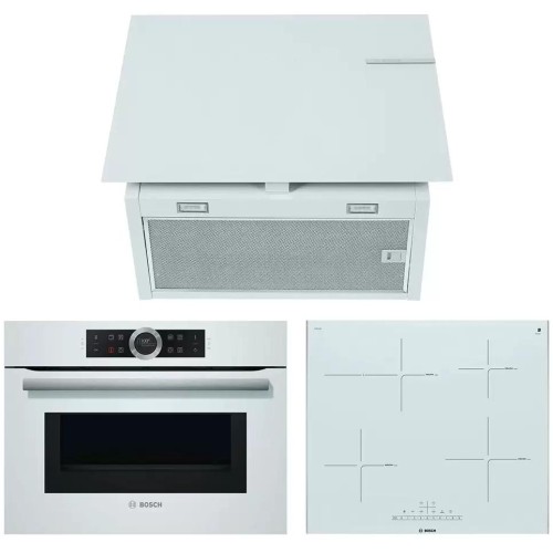 Комплект №1 (духовой шкаф Bosch CMG633BW1 + варочная панель Bosch PIF672FB1E + вытяжка Bosch DWF65AJ20T) в Краснодаре