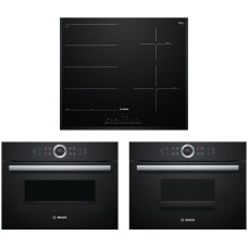 Комплект №9 (духовой шкаф Bosch CMG633BB1 + пароварка Bosch CDG634AB0 + варочная панель Bosch PXE651FC1E)