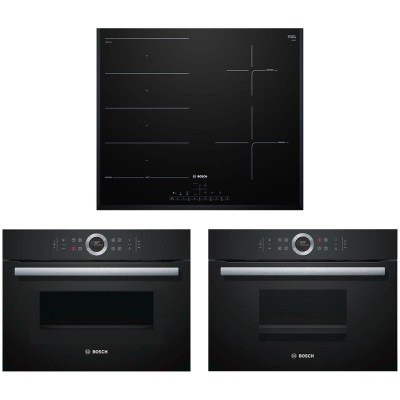 Комплект №9 (духовой шкаф Bosch CMG633BB1 + пароварка Bosch CDG634AB0 + варочная панель Bosch PXE651FC1E) в Краснодаре