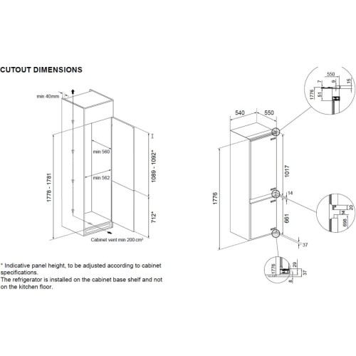 Встраиваемый холодильник Bertazzoni REF603BBNPTC в Краснодаре