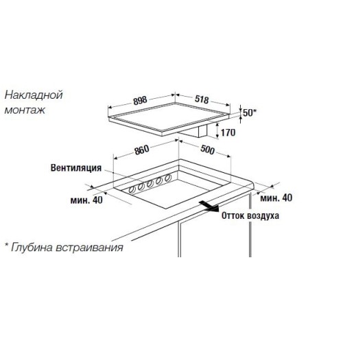 Варочная панель с вытяжкой Kuppersbusch KMI 9800.0 SR Stainless Steel в Краснодаре
