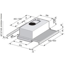 Встраиваемая вытяжка Falmec Slim 60 BK Glass