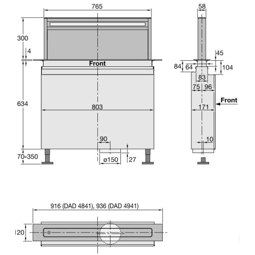 Встраиваемая в столешницу вытяжка Miele DAD 4841 Levantar в Краснодаре