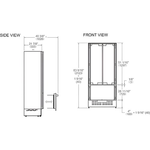 Встраиваемый холодильник Bertazzoni RFD90S5FPNS/24 в Краснодаре