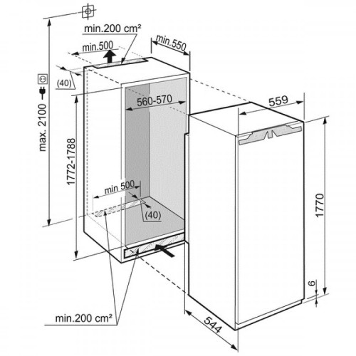 Встраиваемый однокамерный холодильник Liebherr IKB 3510 в Краснодаре