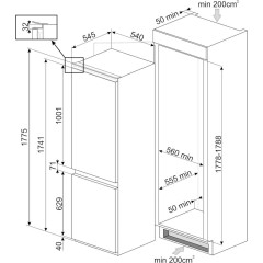 Встраиваемый холодильник Smeg C8175TNE