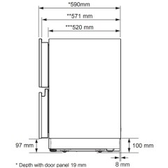 Встраиваемый под столешницу конвертируемый холодильник Signature Kitchen Suite SKSUD2402E