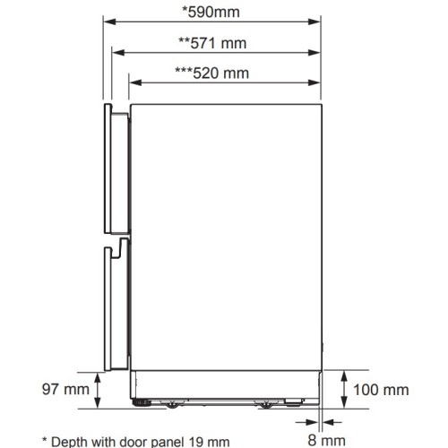 Встраиваемый под столешницу конвертируемый холодильник Signature Kitchen Suite SKSUD2402E в Краснодаре