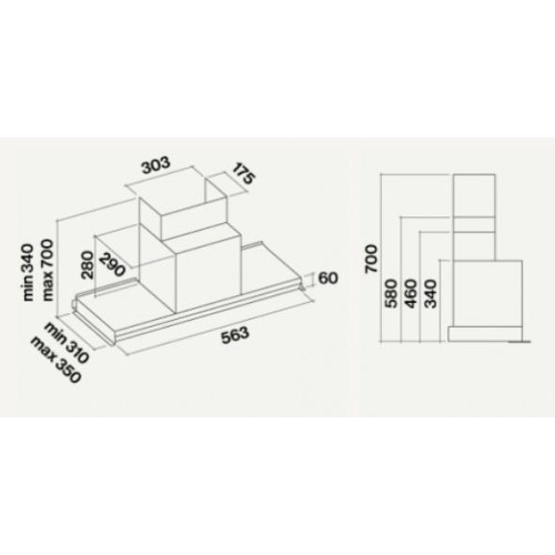 Вытяжка Falmec Design VIRGOLA BLACK 60 (600) в Краснодаре