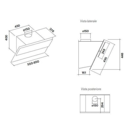 Вытяжка Falmec VERSO 55 WHITE 550 (800) в Краснодаре