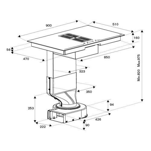 Варочная панель со встроенной вытяжкой Bertazzoni P904ICHNE в Краснодаре