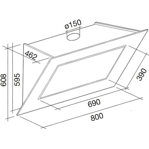 Вытяжка Falmec Quasar 80 Vetro (800) stec white в Краснодаре