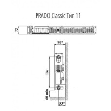 Стальной панельный радиатор Prado Classic 11/500/900