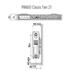 Стальной панельный радиатор Prado Classic 21/500/500