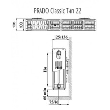 Стальной панельный радиатор Prado Classic 22/300/500