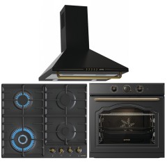 Комплект №6 (варочная панель Gorenje GW642CLB + духовой шкаф Gorenje BO6735CLB + вытяжка Gorenje WHC63CLB)