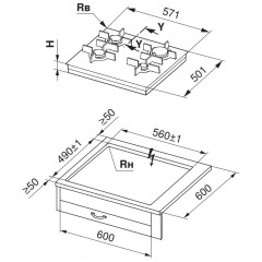 Газовая варочная панель V-ZUG GAS641GSAZ
