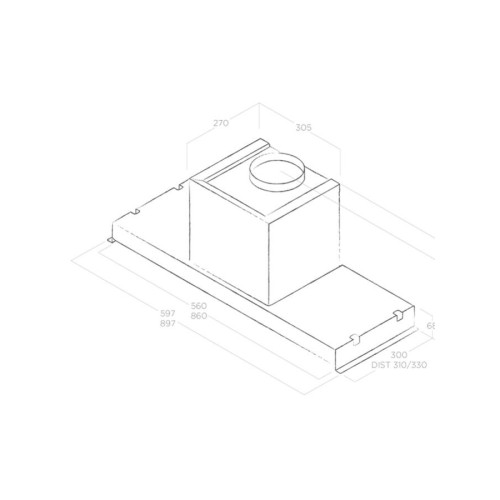 Встраиваемая вытяжка Elica GLASS OUT IX/A/90 в Краснодаре