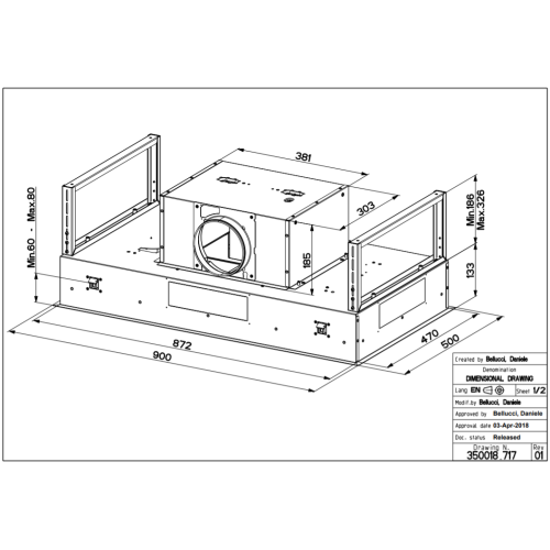 Встраиваемая вытяжка Faber ONYX-C BK GLASS/X A90 в Краснодаре