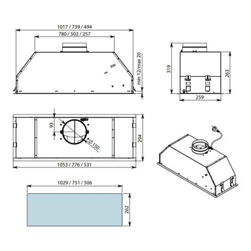 Встраиваемая вытяжка Falmec GRUPPO INCASSO EVO 50 (800) в Краснодаре