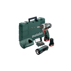 Дрель аккумуляторная Metabo PowerMaxx BS Basic + фонарь TLA + 15 бит   600080930