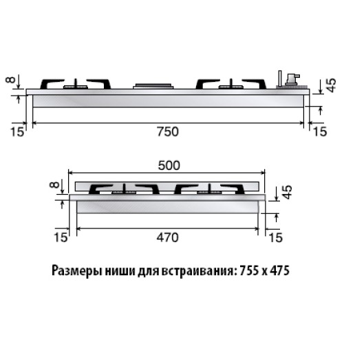 Варочная панель Ilve H380CNV Stainless-Steel в Краснодаре