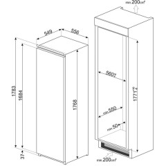Встраиваемая морозильная камера Smeg S8F174DNE