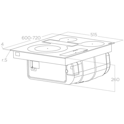 Варочная панель с вытяжкой Elica NIKOLATESLA FIT 3Z BL/A/72 в Краснодаре