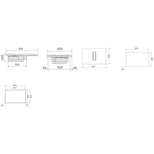 Варочная панель с вытяжкой Falmec ZERO EASY 84 VETRO NERO в Краснодаре