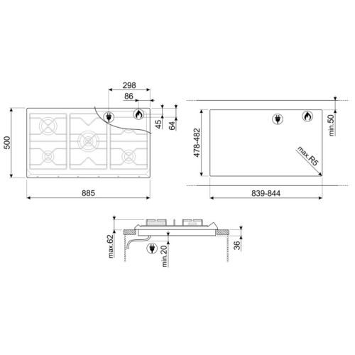 Варочная панель Smeg SRV896AOGH в Краснодаре