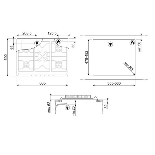 Варочная панель Smeg SR775AO в Краснодаре
