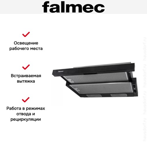 Встраиваемая вытяжка Falmec Slim 60 BK Glass в Краснодаре