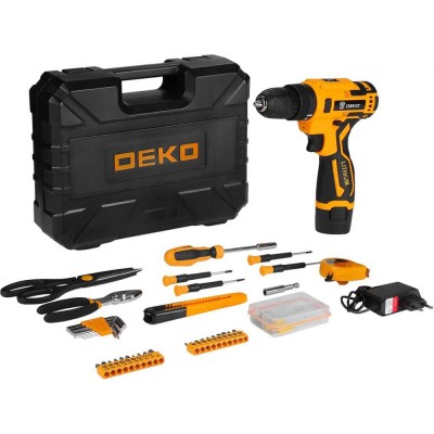 Дрель аккумуляторная DEKO Banger 12v 1*2.0Ah Li-Ion + набор   063-4167