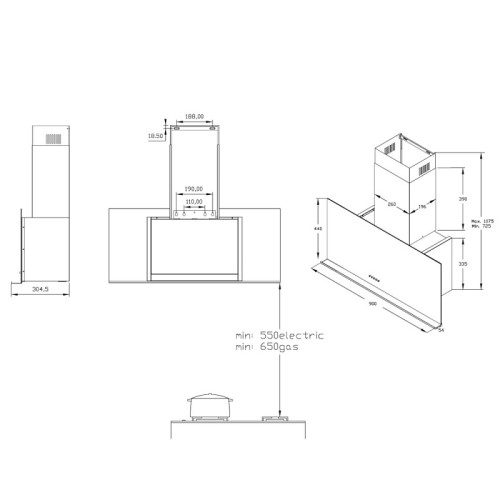 Вертикальная вытяжка Korting KHC 95330 GN в Краснодаре