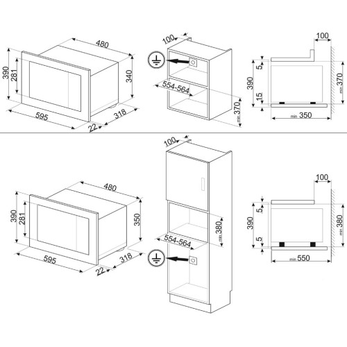 Встраиваемая микроволновая печь Smeg FMI120G в Краснодаре