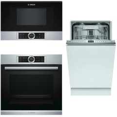 Комплект №10 (духовой шкаф Bosch HBG632BS1 + микроволновая печь Bosch BFL634GS1 + посудомоечная машина Bosch SPV6ZMX17E)