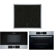 Комплект №8 (духовой шкаф Bosch CBG675BS3 + варочная панель Bosch PUG64RAA5E + микроволновая печь Bosch BEL634GS1)