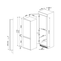 Встраиваемый холодильник Smeg C8174N3E