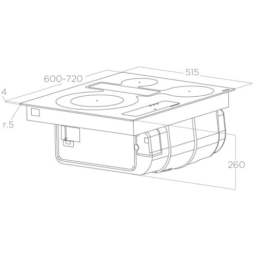 Варочная панель с вытяжкой Elica NIKOLATESLA FIT 3Z BL/A/60 в Краснодаре
