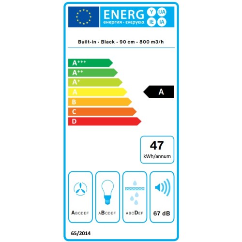 Встраиваемая вытяжка Falmec VIRGOLA NO-DROP TOUCH 90 BLACK в Краснодаре