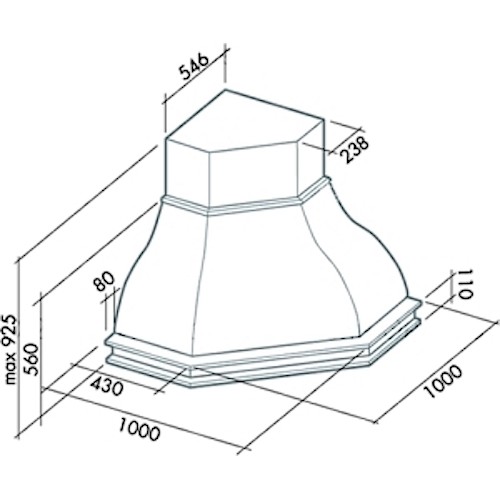 Вытяжка Falmec Iris Piastrelata ANG (600) S орех в Краснодаре