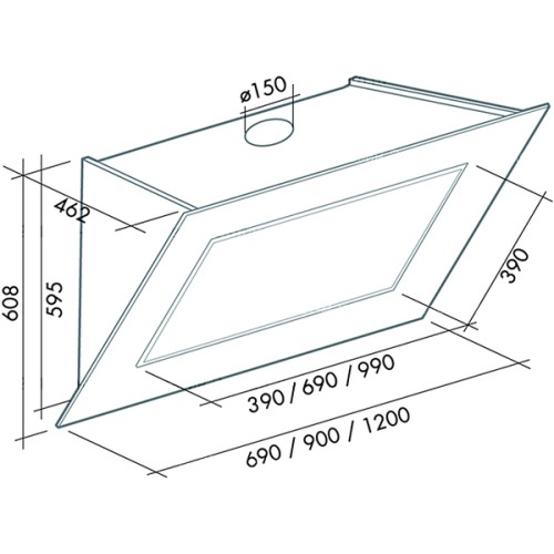 Вытяжка Falmec Quasar 120 Vetro (800) STEC gray в Краснодаре