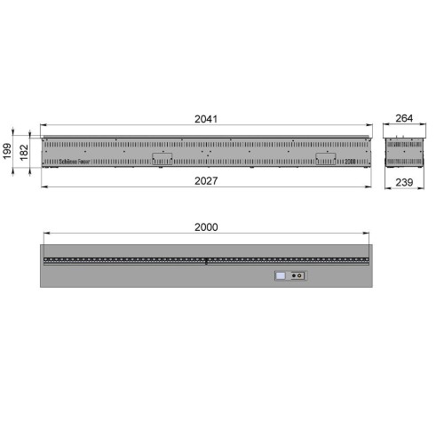 Встраиваемый камин-увлажнитель FireLine 2000 Blue (с эффектом cинего пламени)