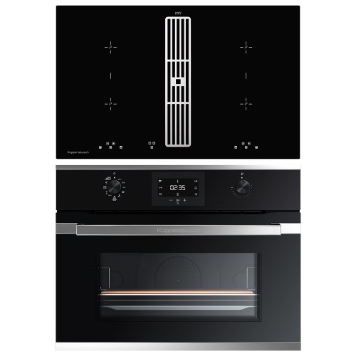 Комплект №2 (варочная панель с вытяжкой Kuppersbusch KMI 8500.0 SR Silver Chrome + духовой шкаф Kuppersbusch CBP 6332.0 S3 Silver Chrome) в Краснодаре