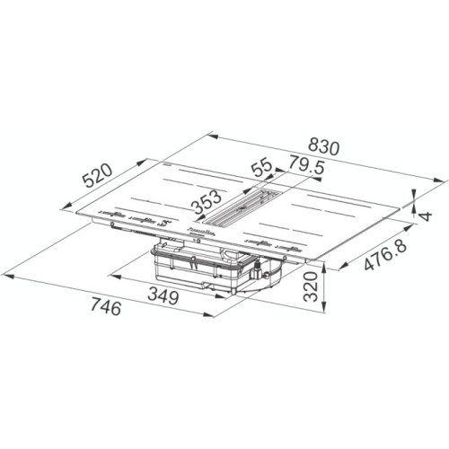 Варочная панель со встроенной вытяжкой Faber Galileo Bold F830 в Краснодаре