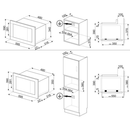 Встраиваемая микроволновая печь Smeg FMI120B3 в Краснодаре