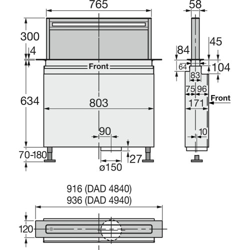 Встраиваемая вытяжка Miele DAD 4840 Black Levantar в Краснодаре