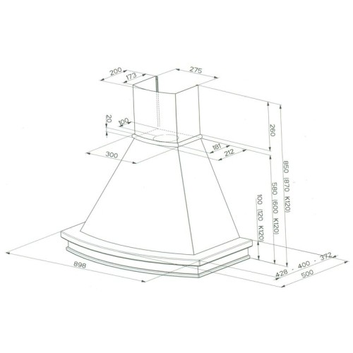 Вытяжка Faber TRENDY 90 SC H-EP корпус белый в Краснодаре
